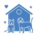 dog cat and house icon